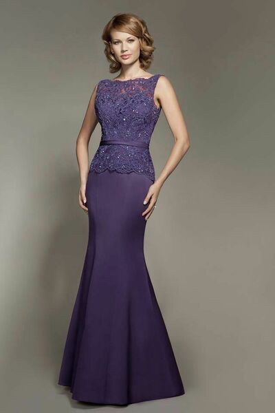 Elegant Mother of the Bride/Groom Dress Purple Lace Evening Formal Prom Dress