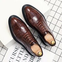 Crocodile graphic head low heel belt leisure business male big size shoes - Thumbnail 1