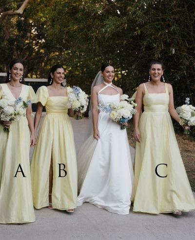 A-Line Stunning Daffodi Long Bridesmaid Dresses ,PD230677