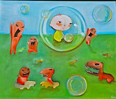 Painting by delChicca "In my bubble"