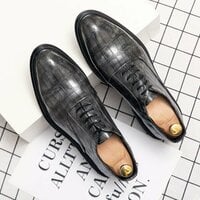 Crocodile graphic head low heel belt leisure business male big size shoes - Thumbnail 1