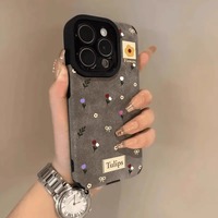 Leather Tulips Pattern Case For iPhone 16 15 14 13 IPS622 - Thumbnail 2