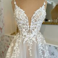 Lace wedding dress, cheap wedding gown, bridal wedding dress,W54 - Thumbnail 2