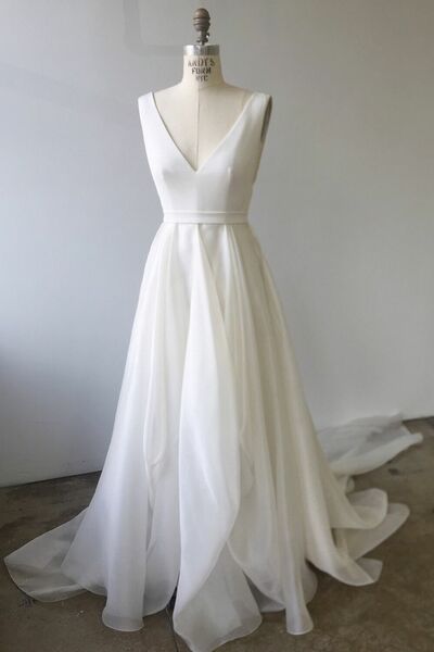 Elegant A Line Beach Boho Wedding Dress Bridal Gowns