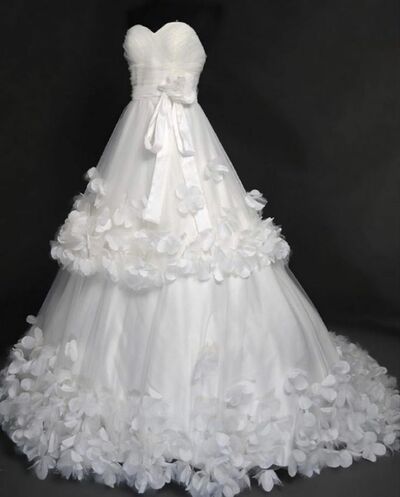 Elegant Ball Gown Puffy Tiered Wedding Dress Bridal Gowns