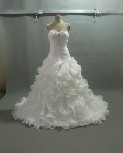 Elegant Ball Gown Puffy Tiered Wedding Dress Bridal Gowns