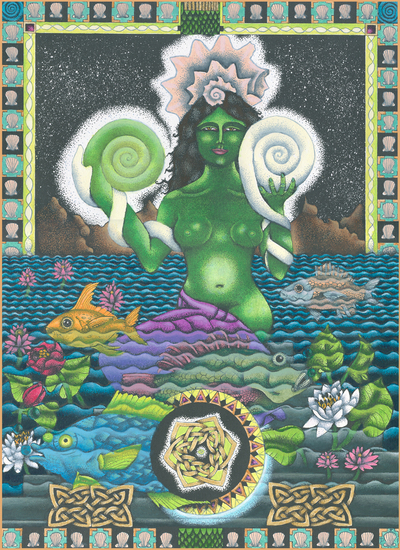 "Rippling Mirror" hand-painted, limited edition lithograph