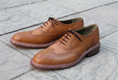 Crafted Leather Classic Men Brown Triple Sole Leather Dress Shoes