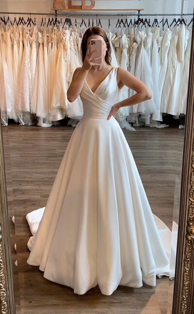 Elegant A Line Sleeveless Beach Boho Wedding Dress Bridal Gowns
