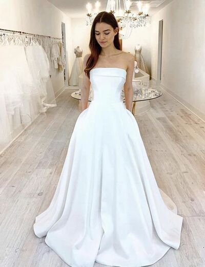Elegant Ball Gown Sleeveless Beach Boho Wedding Dress Bridal Gowns