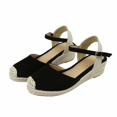 New round toe hollow sandals women's platform wedge sandals