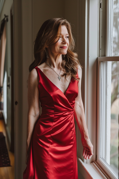 Elegant Mother of the Bride/Groom Dress Red Evening Formal Prom Dress