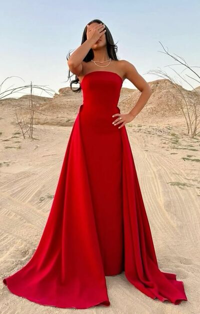 Elegant Mother of the Bride/Groom Dress Sheath Evening Formal Prom Dress with Detachable Train