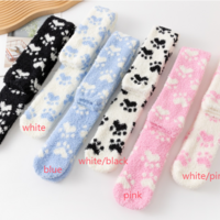 Cute Cat Paw Prints Fleece Stockings Over the knee Socks - Thumbnail 7