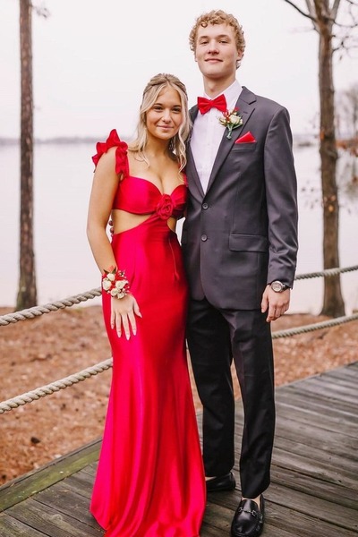 Charming Sweetheart Violet Satin Long Mermaid Prom Dresses,PD230943