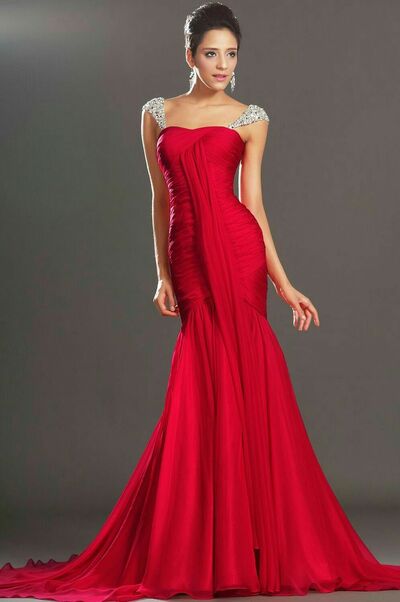 Elegant Mother of the Bride/Groom Dress Red Sheath Evening Formal Prom Dress