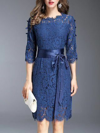 Elegant Mother of the Bride/Groom Dress Royal Blue Tea-length Evening Formal Prom Dress