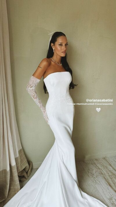 Sexy Strapless Wedding Dress, Sheath Satin Wedding Gown Bridal Dress