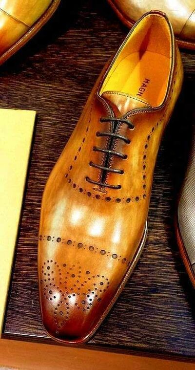 Specially Design Hand Made Manufacture Brown Simply Style Cap Toe Shoes