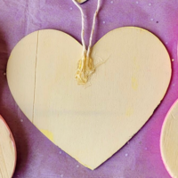 4 x 4.5 black unicorn - heart shaped painting - Thumbnail 1