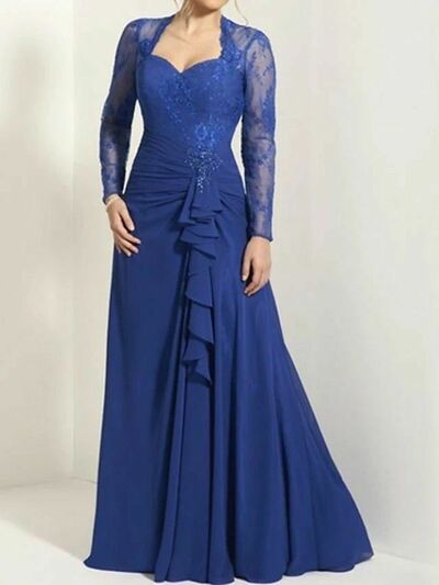 Elegant Mother of the Bride/Groom Dress Royal Blue Lace Evening Formal Prom Dress