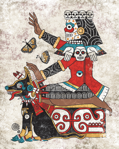 Mictecacihuatl Xoloitzcuintle Art Print