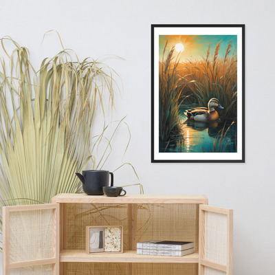 Vintage Duck Illustration Framed poster