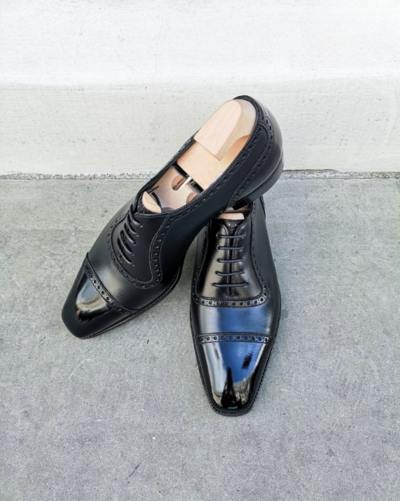Handmade Black Leather Classic Oxford Dress Shoes
