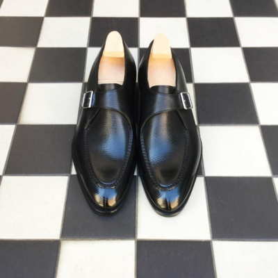 Handmade black monk strap dress shoes - Thumbnail 2