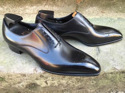 Bespoke Handmade Men Black Leather Classic Dress Shoes