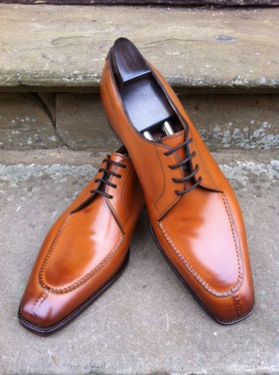 Handmade Brown Leather Oxford Lace up Dress Shoes