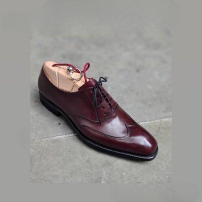 Handmade Burgundy Leather Classic Oxford Dress Shoes