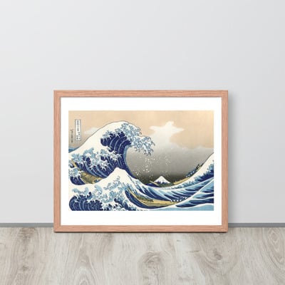 The Great Wave Japanese Woodcut Ukiyo-e Wall Art Framed poster