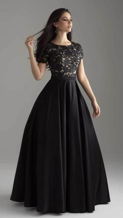 Elegant Black Lace Mother of Bride/ Groom Dress Evening Formal Dress Prom Dress
