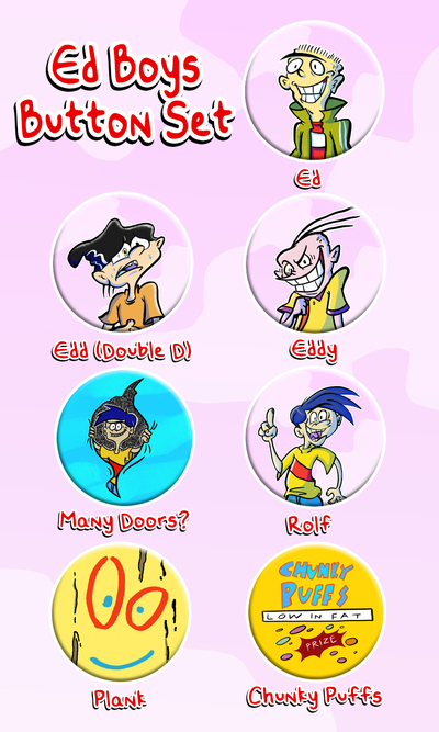 Ed Boys Button Set - Ed, Edd, N Eddy