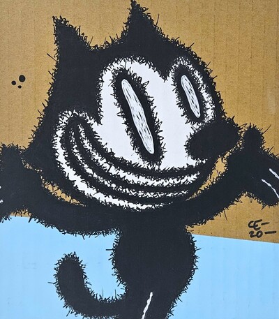 📺Drawing by Celipe Perroloco "Corrupted Black Cat"