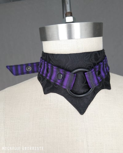 OOAK Bloodlines Choker - Purple Stripe/Brocade
