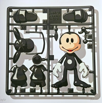 Square Varnish Print by RX Strip "SECOND CHANCE MOUSE"