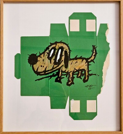 đśDrawing by Celipe Perroloco "Green Dog"