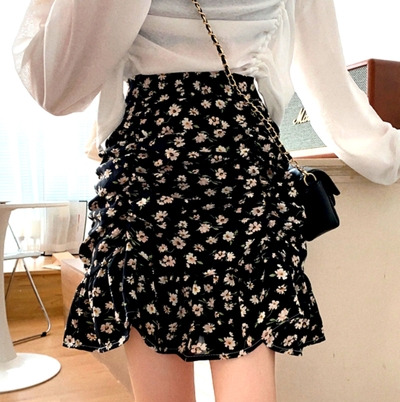 Stunning Floral Glamor Ruffle Layered Mini A-LINE Dress Cute Rave Awesome