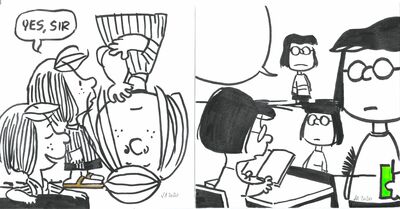 Diptych Drawing by Judas Arrieta "Hey, Sir!"