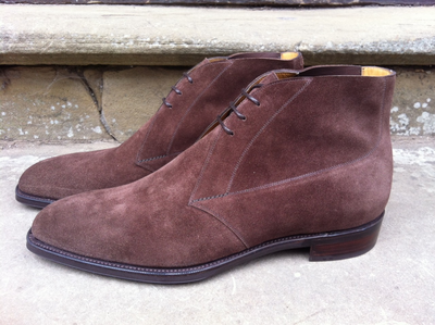 Handmade Brown Suede Leather Chukka Boot