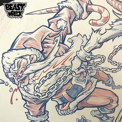 SANTA VS KRAMPUS '22 FINAL PENCIL or ROUGH art
