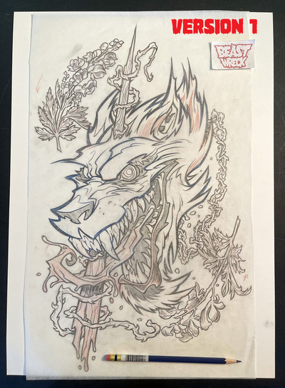 SWEETEST TONGUE/SHARPEST TOOTH pencil art (2 OPTIONS)