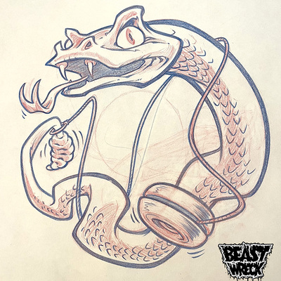 YO-YO SNAKE pencil art