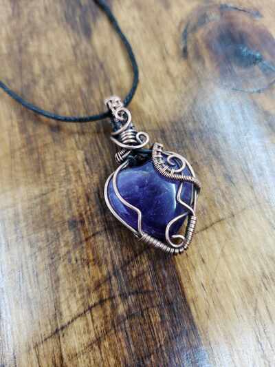 Amethyst heart pendant