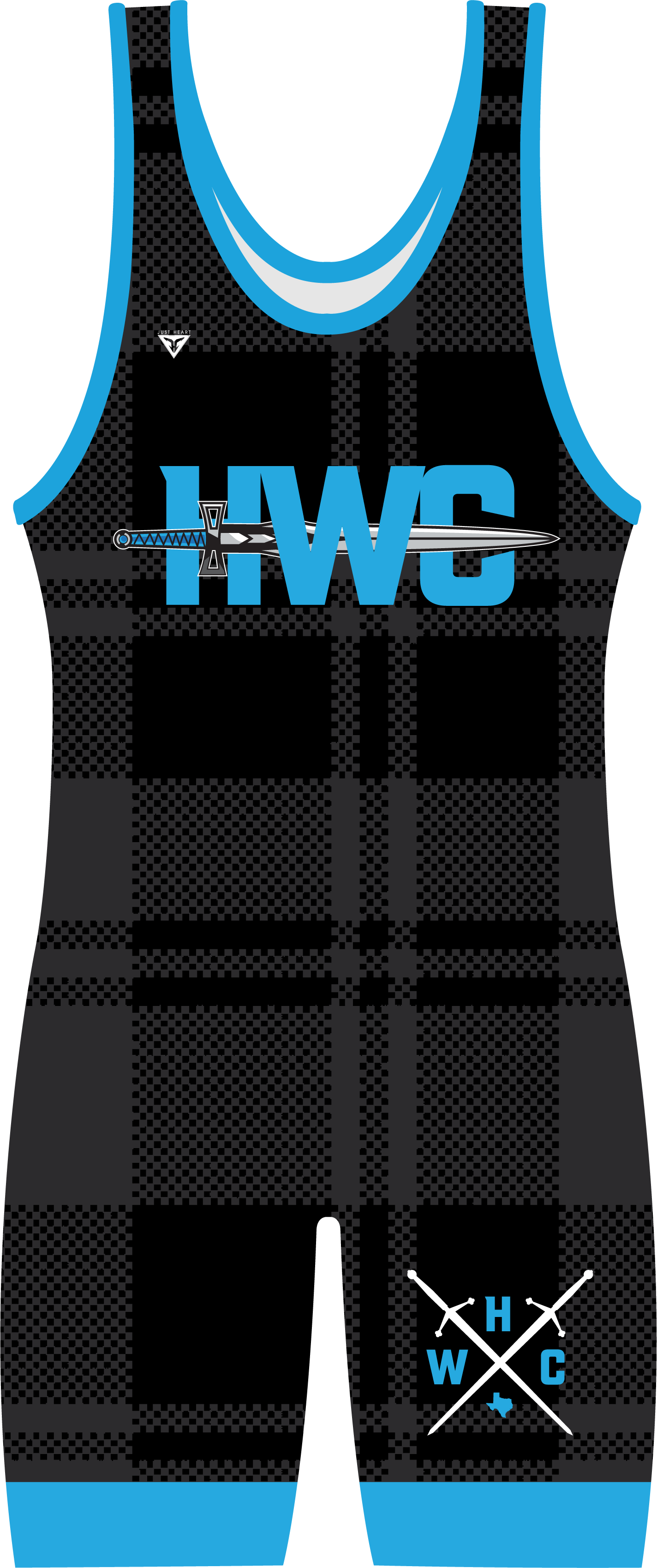 HWC boys club blue singlet