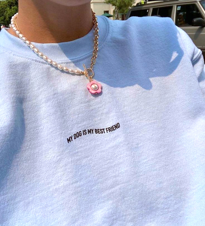 Free Shipping-MY DOG IS MY BEST FRINED TEE