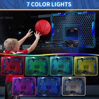 Remote Control Indoor Basketball Hoop with 7-Color LED Lighting & Electronic Scoreboard - Thumbnail 1