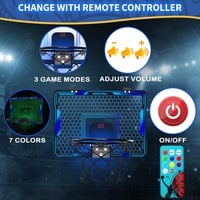 Remote Control Indoor Basketball Hoop with 7-Color LED Lighting & Electronic Scoreboard - Thumbnail 2